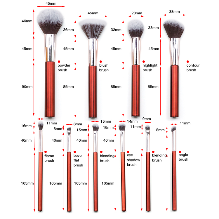 Christmas red makeup brush beauty tools