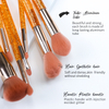 High Quality Orange Plastic Bling Handle Makeup Brush Set